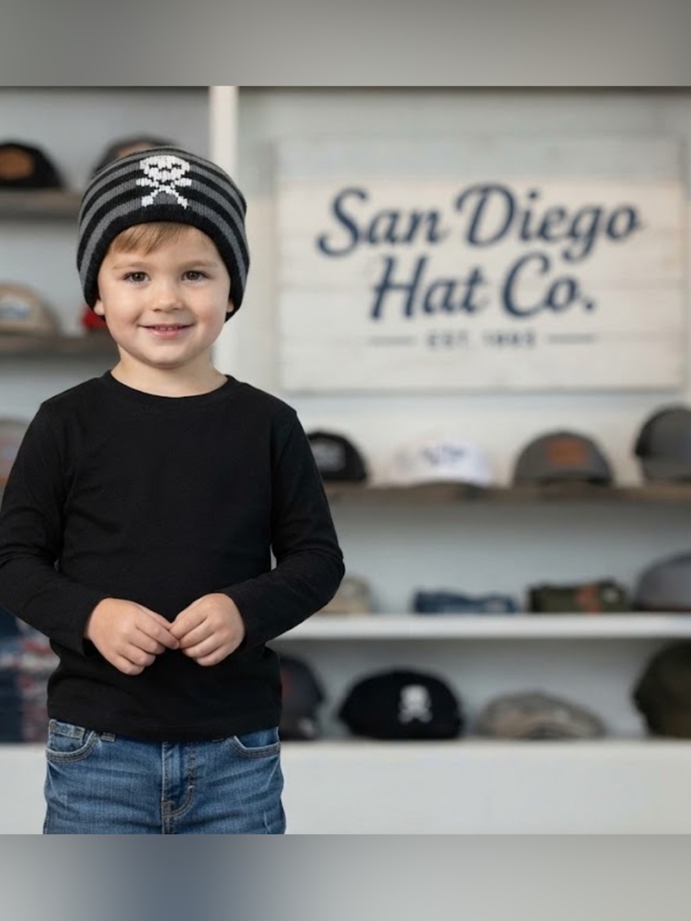 Authentic San Diego Hat Co. toddler boys skull cap hat age 2-4 yrs